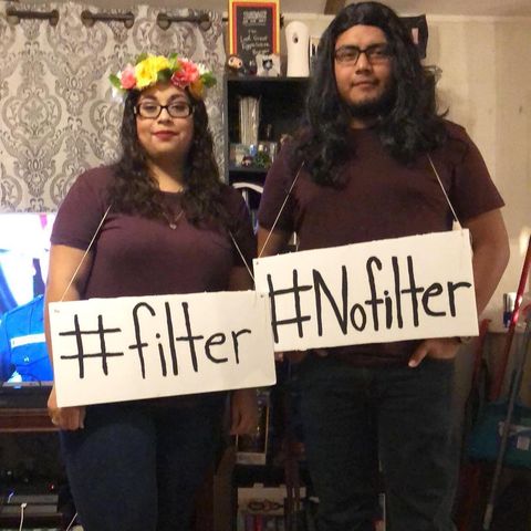 Filter or Nofilter Halloween Couples Costume funny Pictues