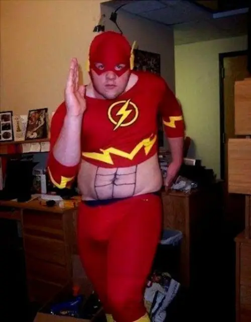 The Flash Halloween costume failed